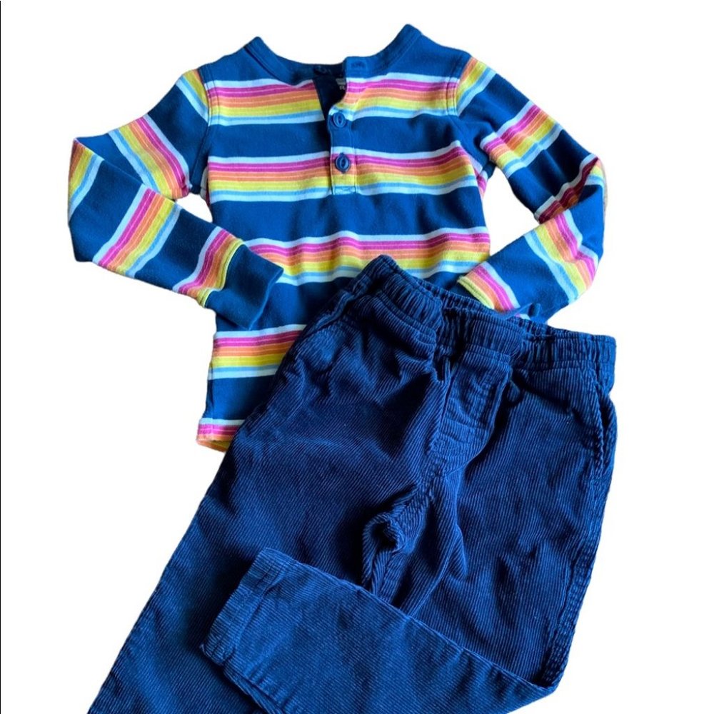 Boys 4 TEA corduroy and shirt outfit set lot